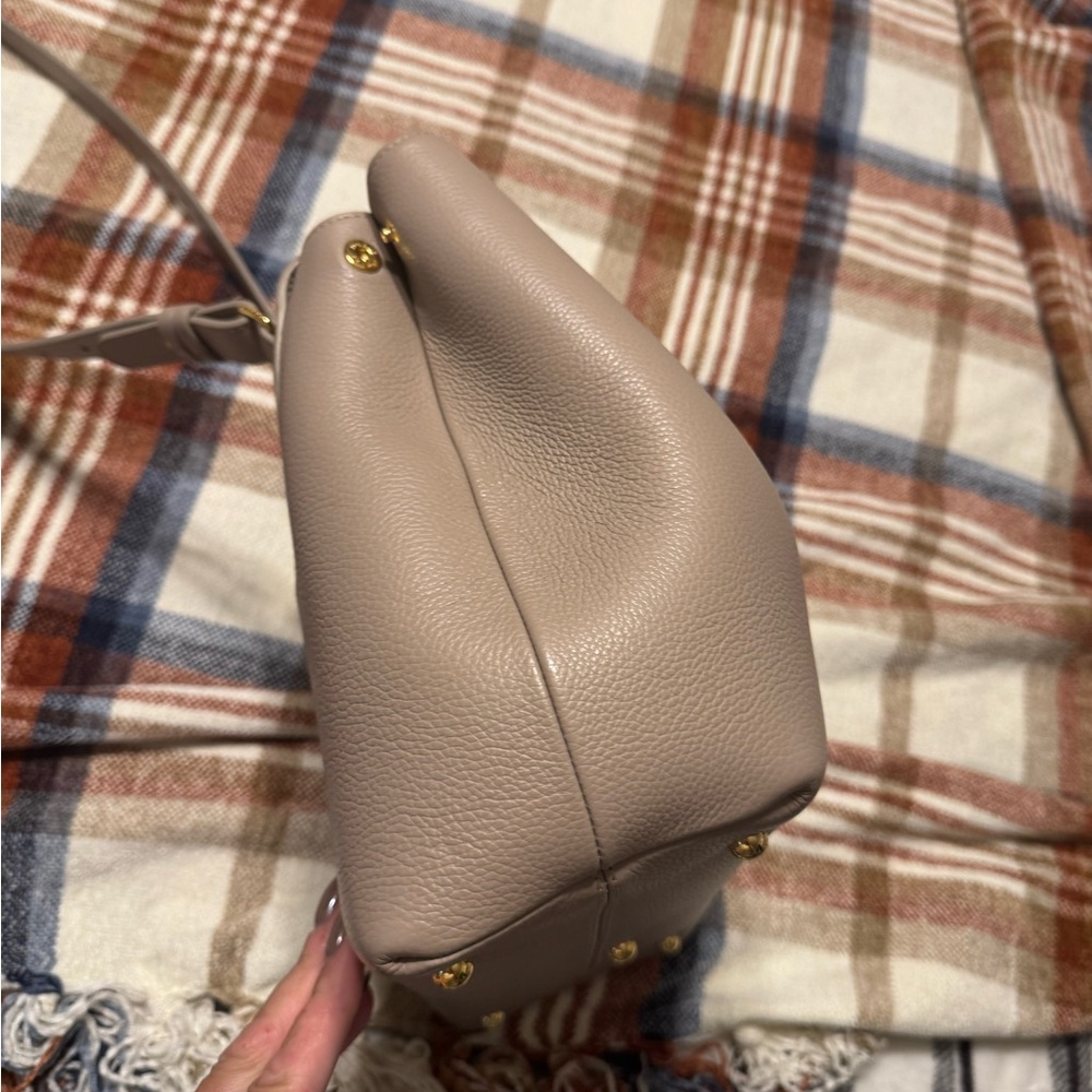 Polene Cream Leather Tote Bag - Picture 4 of 6